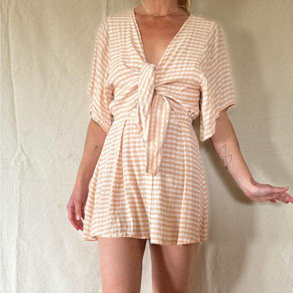Faithfull the Brand Pink Gingham romper